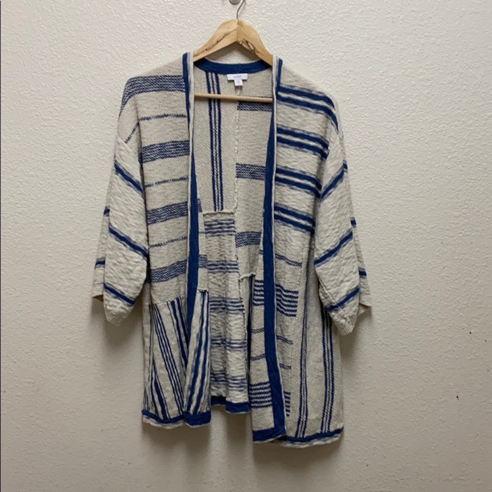 J Jill Pure Jill Open Striped Cardigan Medium